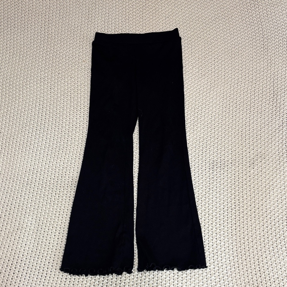 Kids stretchy Black Flared leggings